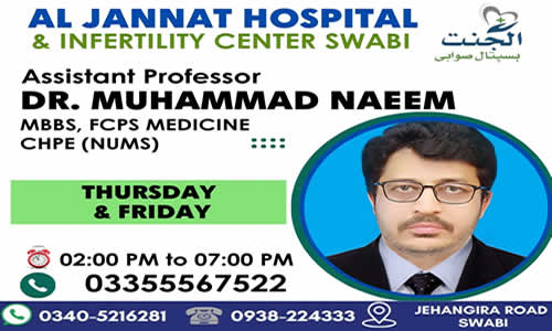 Medical, Medicine Clinic Dr. Muhammad Naeem, Best doctor of G.Medicine in swabi, General Medicine & Medical top doctor in swabi, Aljannat Hospital swabi dental doctor